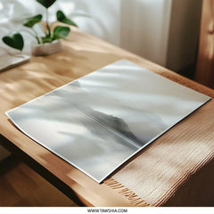 Misty Mountain Photographic Print, Lake Reflection Art, Landscape Photo, Serene Wall Decor, Nature Home Art, Minimalist Print - Tawshia