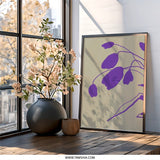 Purple Floral Wall Art, Botanical Art Print, Abstract Flower Decor, Trendy Home Decor, Modern Wall Art, Purple Flower Painting - Tawshia
