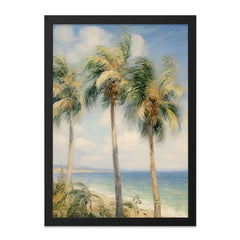 Tropical Palm Trees Wall Art, Beach Painting Print, Coastal Decor Artwork, Summer Seascape Palms, Ocean View Wall Decor, Tropical Wall Art - Tawshia
