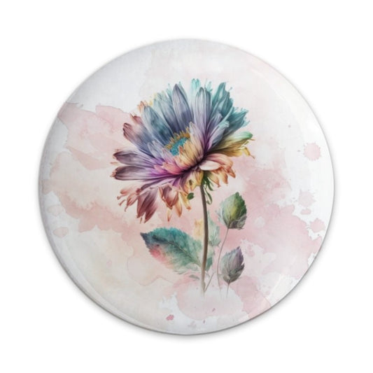 Watercolor Flower Pinback Button, Floral Button Badge, Colorful Bloom Pin, Botanical Art Pin, Flower Lover Gift, Button for Bags - Tawshia