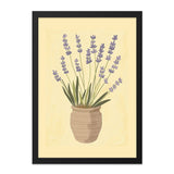 Lavender Wall Art, Floral Home Decor, Purple Flower Print, Botanical Illustration, Minimalist Art, Pottery Vase Design - Tawshia