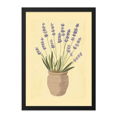 Lavender Wall Art, Floral Home Decor, Purple Flower Print, Botanical Illustration, Minimalist Art, Pottery Vase Design - Tawshia