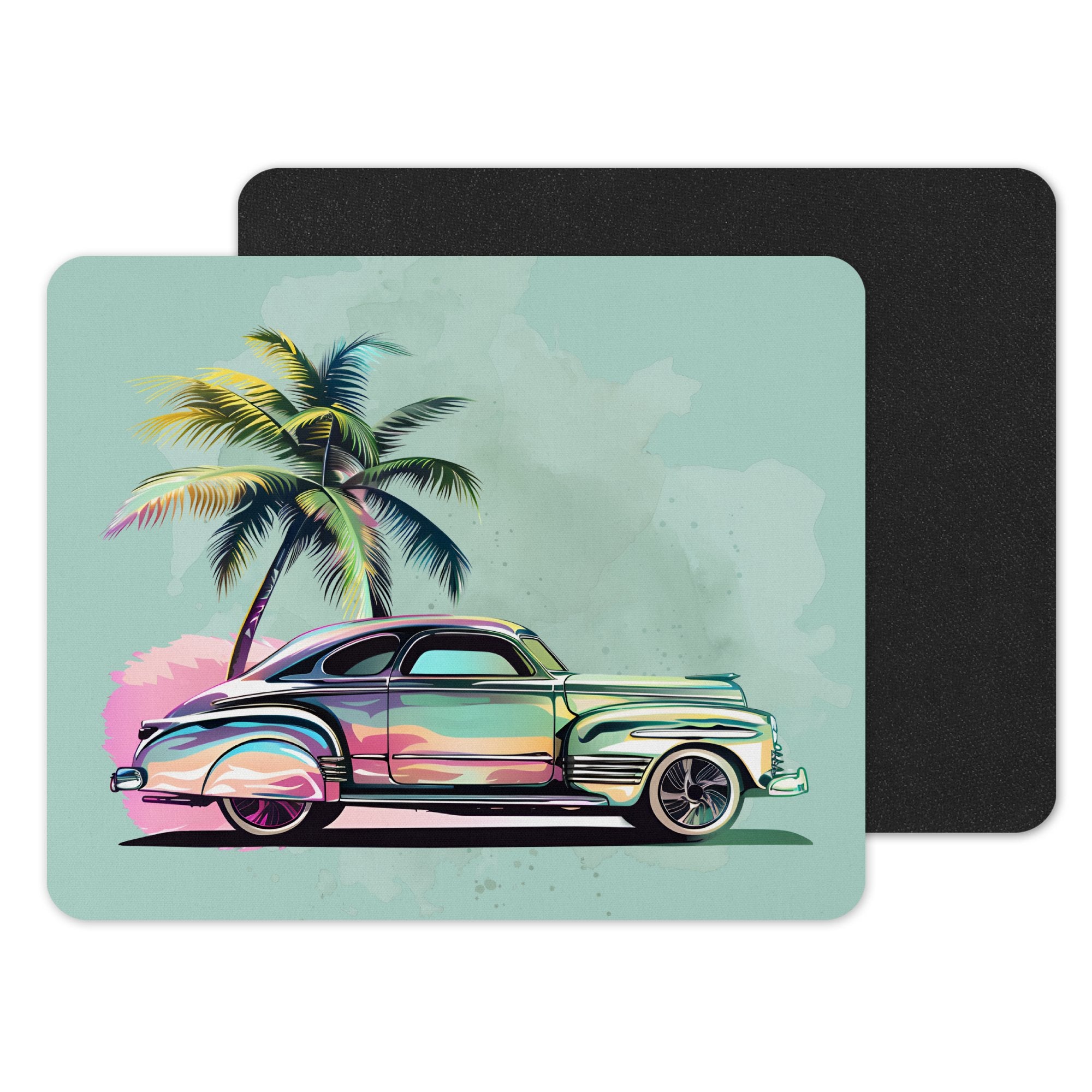 Classic Vintage Car with Palm Tree Mouse Pad product type