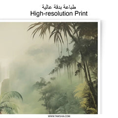 Tropical Waterfall Photographic Print, Jungle Landscape Wall Decor, Exotic Nature Art, Serene Rainforest Photography, Lush Greenery Print - Tawshia