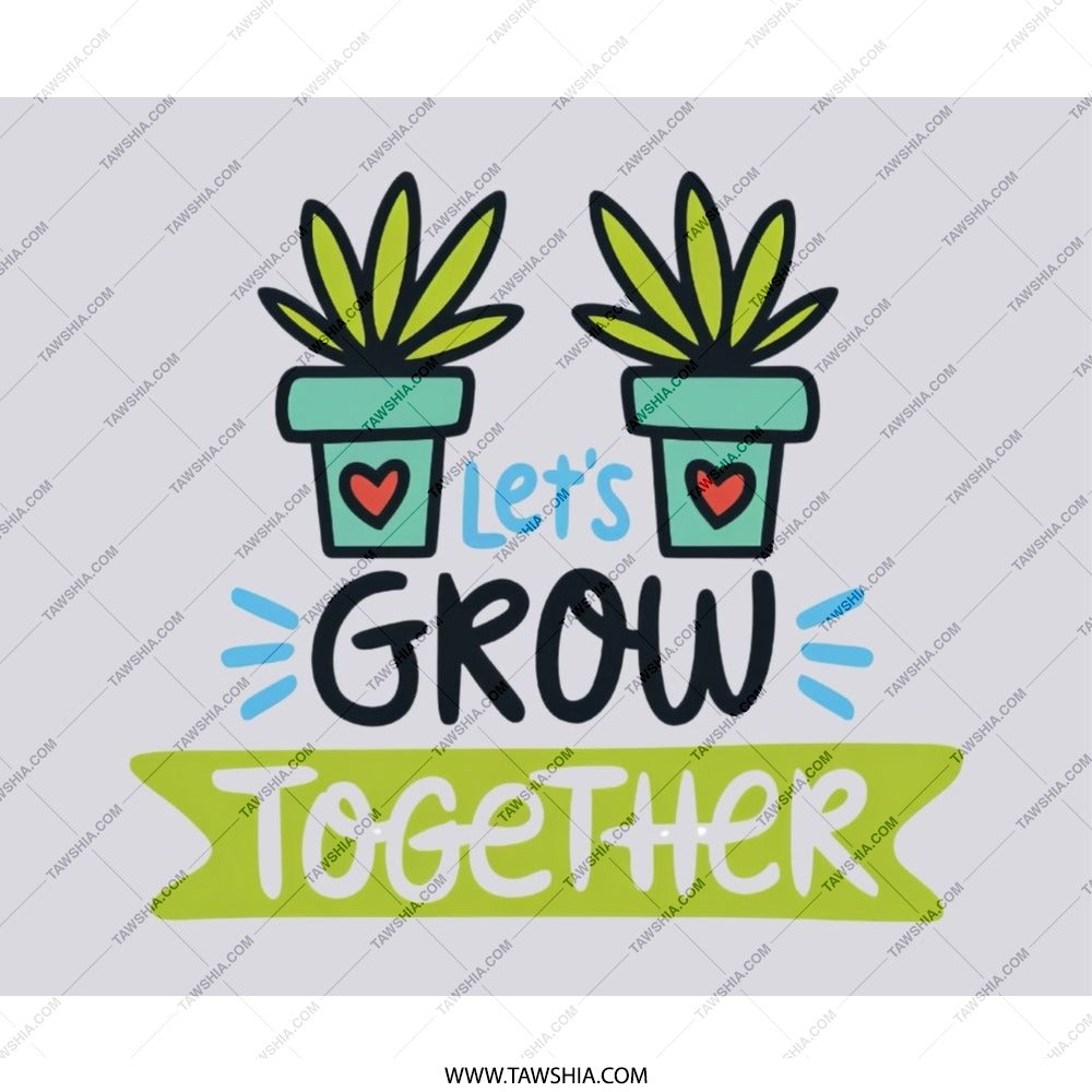 Let's Grow Together Mouse Pad, Plant Lover Gift, Cute Office Decor, Motivational Desk Accessory, Gardening Gift, Growing Together Design - Tawshia