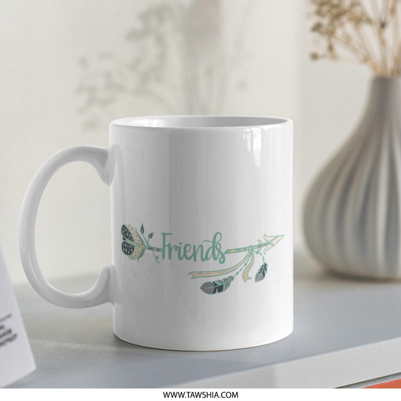 Friends Arrow Mug, Friendship Gift, Best Friend Present, Cute Mug, Gift For Her, Coffee Mug, Tea Mug, Birthday Gift Idea, Unique Mug - Tawshia