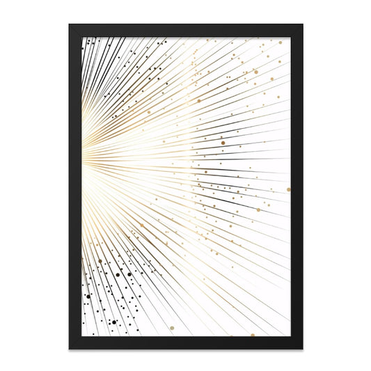 Abstract Starburst Wall Art, Gold and Black Line Art Print, Modern Geometric Art, Elegant Home Decor, Contemporary Wall Hanging - Tawshia