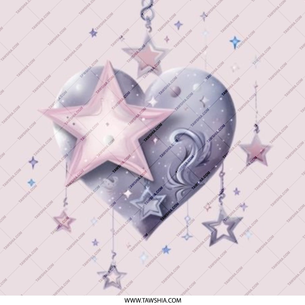 Starry Heart Pinback Button, Celestial Gift, Cute Button Badge, Kawaii Pin, Heart Star Button, Aesthetic Pinback, Gift for Her - Tawshia