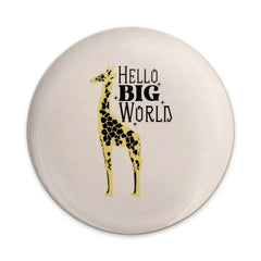 Giraffe Pinback, Hello Big World Badge, Safari Animal Button, Nursery Decor, New Baby Gift, Cute Giraffe Pin, Unique Pinback, Giraffe Gift - Tawshia
