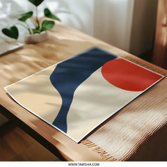 Abstract Shapes Photographic Print, Red Circle Art, Modern Wall Decor, Geometric Design, Minimalist Art Print, Home Decor, Wall Art - Tawshia