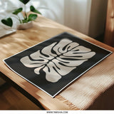 Monstera Leaf Photographic Print, Beige Plant Art, Tropical Home Decor, Minimalist Wall Art, Botanical Art Print - Tawshia