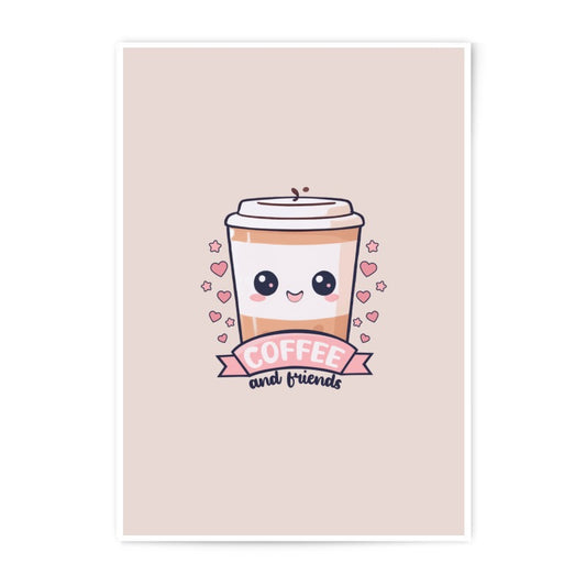 Cute Coffee Photographic Prints, Kawaii Coffee Art, Coffee and Friends, Trendy Wall Decor, Modern Art Prints, Gift Ideas - Tawshia