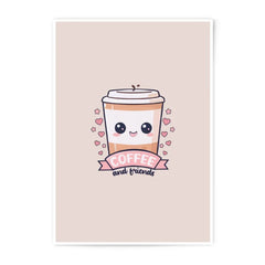 Cute Coffee Photographic Prints, Kawaii Coffee Art, Coffee and Friends, Trendy Wall Decor, Modern Art Prints, Gift Ideas - Tawshia