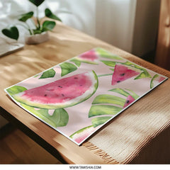 Watermelon Photographic Print, Tropical Art, Summer Fruit Print, Kitchen Decor, Pink and Green Wall Art, Watercolor Painting - Tawshia