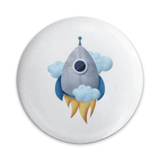 Rocketship Pinback Button, Space Adventure, Cute Rocket Badge, Kids Party Favor, Fun Accessory, Outer Space Gift, Unique Button Design - Tawshia