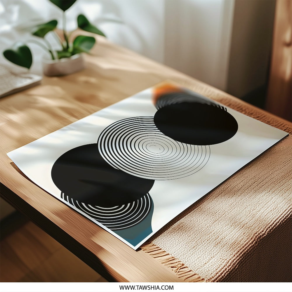 Abstract Circles Photographic Print, Modern Art Print, Geometric Wall Decor, Minimalist Art, Home Decor, Circle Art, Wall Art, Art Print - Tawshia