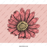 Pink Flower Mouse Pad, Floral Desk Accessory, Pretty Office Decor, Botanical Illustration, Elegant Mousepad, Gift For Her, Floral Mouse Mat - Tawshia