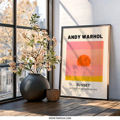 Andy Warhol Sunset Wall Art, Museum of Modern Art Print, 1972 Poster, Retro Home Decor, Pop Art Print, Colorful Sunset Art - Tawshia