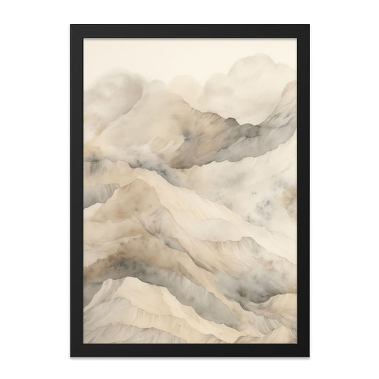 Watercolor Mountain Wall Art, Abstract Landscape Print, Neutral Tones Home Decor, Calming Mountain Scene, Minimalist Mountain Painting - Tawshia