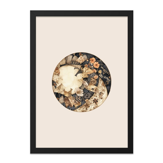 Floral Circle Wall Art, Elegant Print, Botanical Home Decor, Unique Wall Hanging, Artistic Gift, Patterned Circle Design - Tawshia