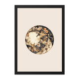 Floral Circle Wall Art, Elegant Print, Botanical Home Decor, Unique Wall Hanging, Artistic Gift, Patterned Circle Design - Tawshia