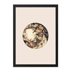 Floral Circle Wall Art, Elegant Print, Botanical Home Decor, Unique Wall Hanging, Artistic Gift, Patterned Circle Design - Tawshia