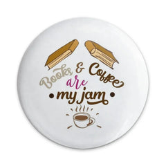Books and Coffee My Jam Pinback Button, Book Lover, Coffee Lover Pin, Reader Gift, Caffeine Addict, Bookish Gift, Enamel Pin - Tawshia