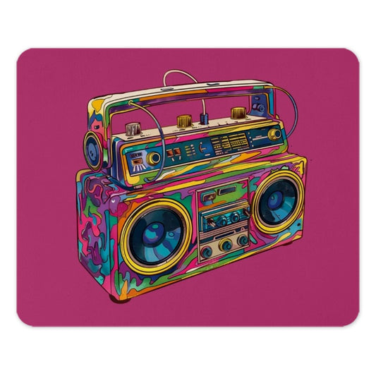 Colorful Boombox Mouse Pad, Retro Music Lover Gift, 80s 90s Nostalgia, Unique Desk Decor, Music Producer Gift, Gift For DJ, Desk Accessories - Tawshia