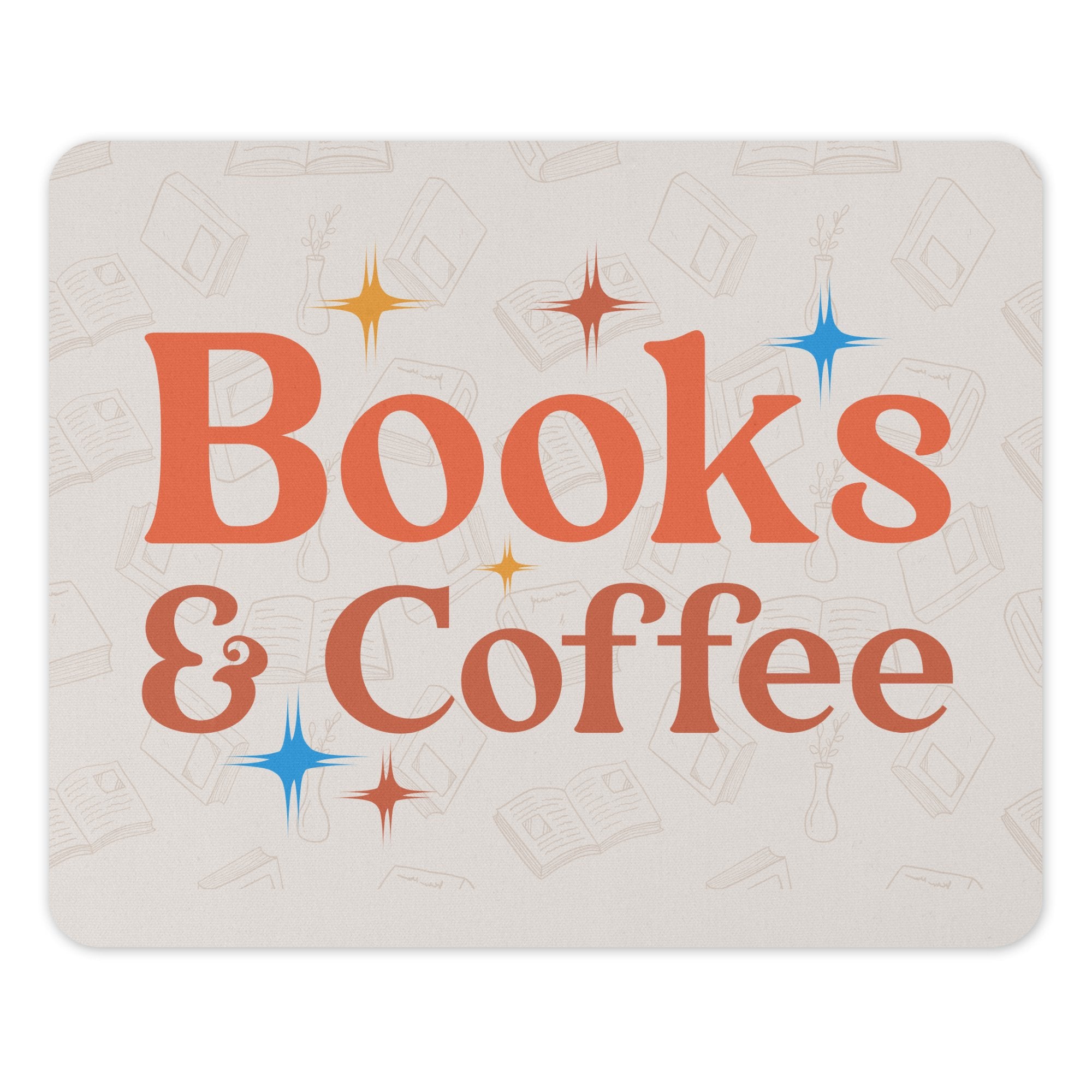 Books and Coffee Design Mouse Pad Product