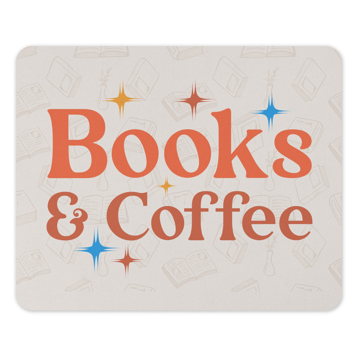 Books and Coffee Design Mouse Pad Product