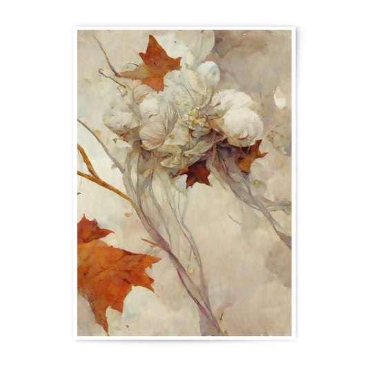 Floral Photographic Print, Botanical Wall Art, Maple Leaf Decor, Autumn Impression, Home Decor, Watercolor Floral, Nature Print, Artistic - Tawshia