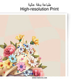 Floral Ice Cream Cone Photographic Print, Cute Dessert Art, Sweet Treat Wall Decor, Pastel Aesthetic, Foodie Gift, Unique Kitchen Art - Tawshia