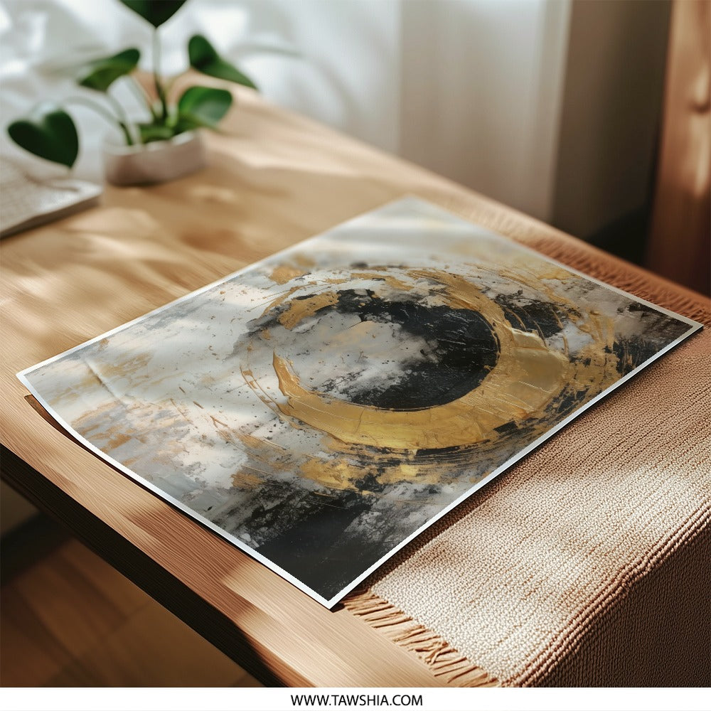 Abstract Gold Ring Photographic Print, Modern Wall Art Decor, Elegant Home Decor, Stylish Art Print, Unique Wall Decor, Art Photography - Tawshia