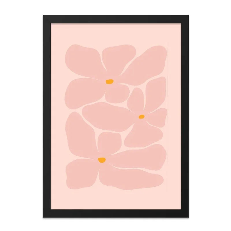 Pink Floral Wall Art, Abstract Flower Print, Modern Home Decor, Botanical Artwork, Minimalist Art Print, Floral Illustration - Tawshia