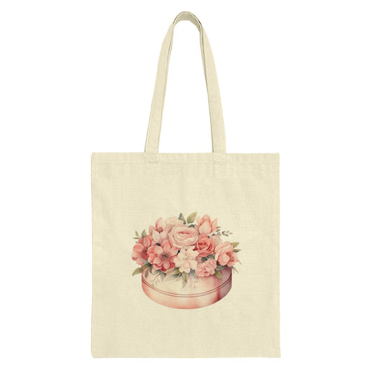 Floral Tote Bag, Watercolor Flowers, Pink Roses, Elegant Tote, Stylish Bag, Gift for Her, Everyday Tote, Shopping Bag, Book Bag - Tawshia