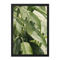 Tropical Green Leaves Wall Art, Botanical Print, Houseplant Decor, Nature Art Print, Modern Home Decor, Lush Foliage Wall Hanging - Tawshia