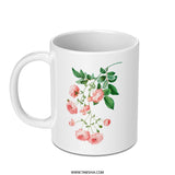 Vintage Pink Rose Mug, Floral Coffee Mug, Botanical Print, Gift Idea, Tea Cup, Flower Mug, Elegant Design, Unique Coffee Cup - Tawshia