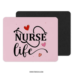 Nurse Life Mouse Pad, Hearts and Stethoscope Design, Nurse Appreciation Gift, Cute Desk Accessory, Nurse Graduation Present - Tawshia