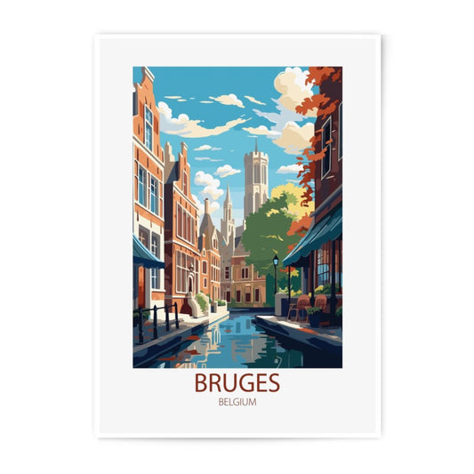 Bruges Belgium Photographic Print, Europe Travel Poster, Belgium Art Print, Cityscape Wall Art, European Architecture, Travel Photography - Tawshia