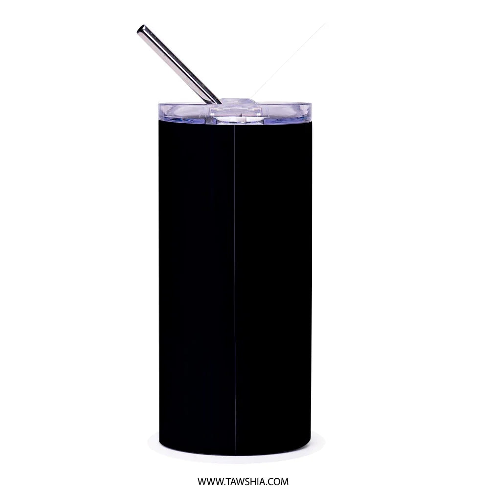 Sleek Black Tumbler with Straw Insulated Drinkware Product