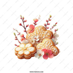 Cookie Flower Pillow, Cute Pillow, Heart Cookie, Floral Pillow, Spring Decor, Gift for Her, Home Decor, Decorative Pillow, Novelty Pillow - Tawshia