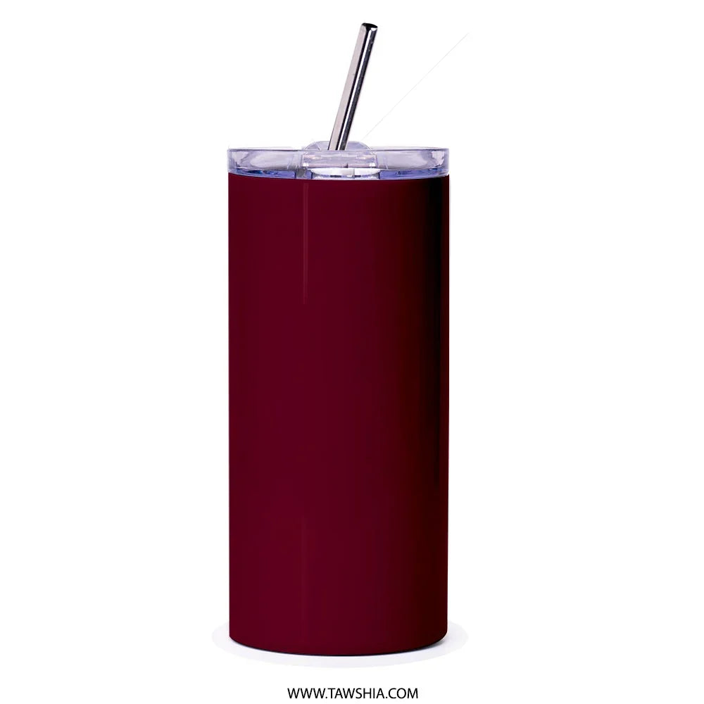Sleek Burgundy Insulated Tumbler with Straw product type