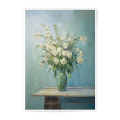 White Floral Still Life Photographic Print, Flower Bouquet Art, Home Decor Print, Fine Art Photography, Living Room Wall Art - Tawshia