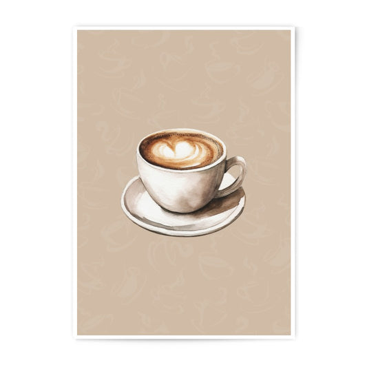 Coffee Cup Photographic Prints, Latte Art Print, Coffee Lover Decor, Kitchen Wall Art, Cafe Decor, Beverage Art, Gift Idea - Tawshia
