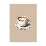 Coffee Cup Photographic Prints, Latte Art Print, Coffee Lover Decor, Kitchen Wall Art, Cafe Decor, Beverage Art, Gift Idea - Tawshia