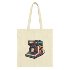 Retro Camera Tote Bag, Colorful Art Design, Unique Photography Gift, Stylish Canvas Bag, Reusable Shopping Bag, Trendy Accessories - Tawshia