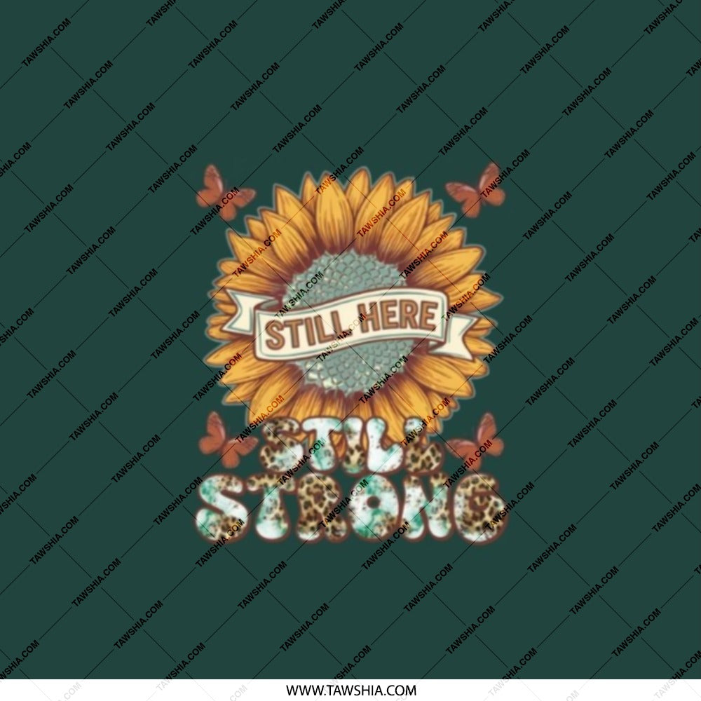 Still Here Still Strong Pocket Mirror, Sunflower Gift, Butterfly Mirror, Inspirational Mirror, Positive Affirmation Gift, Daily Reminder - Tawshia