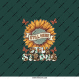 Still Here Still Strong Pocket Mirror, Sunflower Gift, Butterfly Mirror, Inspirational Mirror, Positive Affirmation Gift, Daily Reminder - Tawshia
