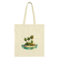 Tropical Island Tote Bag, Palm Trees, Beach Scene, Summer Vacation, Beach Lover, Gift Idea, Carryall, Everyday Bag - Tawshia