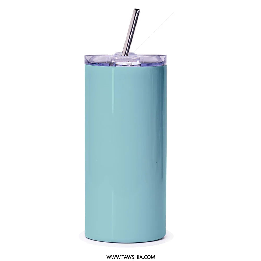 Stylish Blue Travel Tumbler with Straw Drinking product